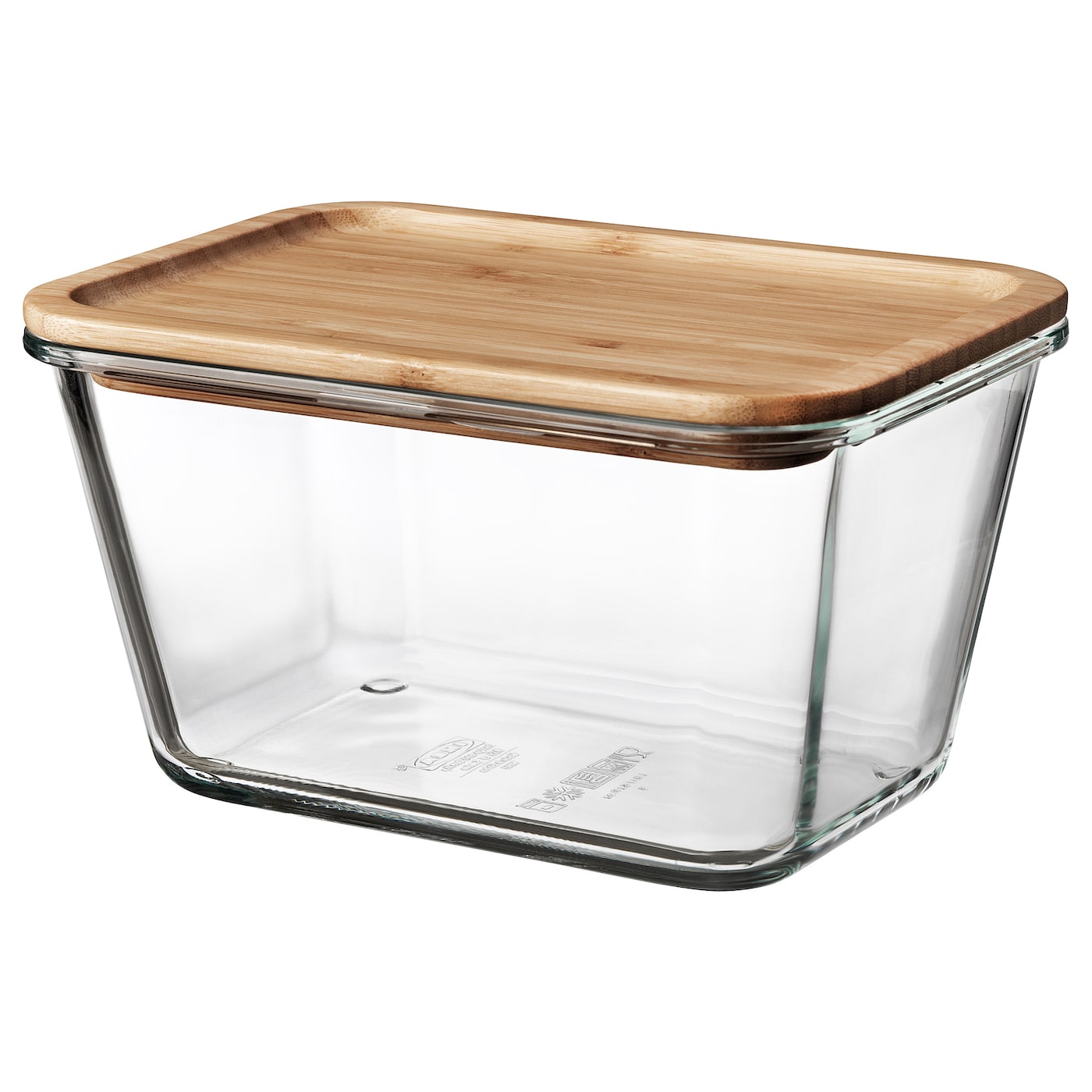 IKEA IKEA 365+ pojemnik na żywność z pokrywką, prostokąt szkło/bambus, 1.8 l