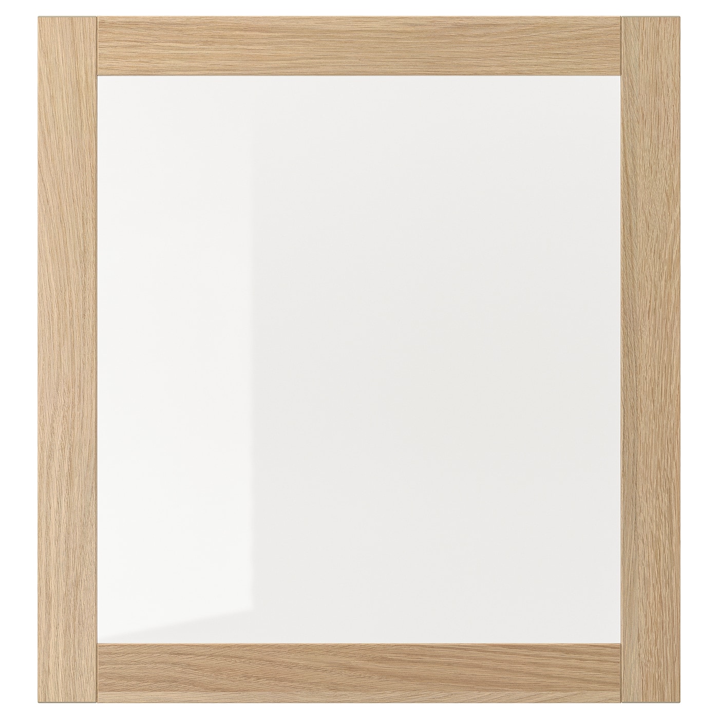 IKEA SINDVIK drzwi szklane, imitacja dębu bejcowanego na biało/szkło bezbarwne, 60x64 cm