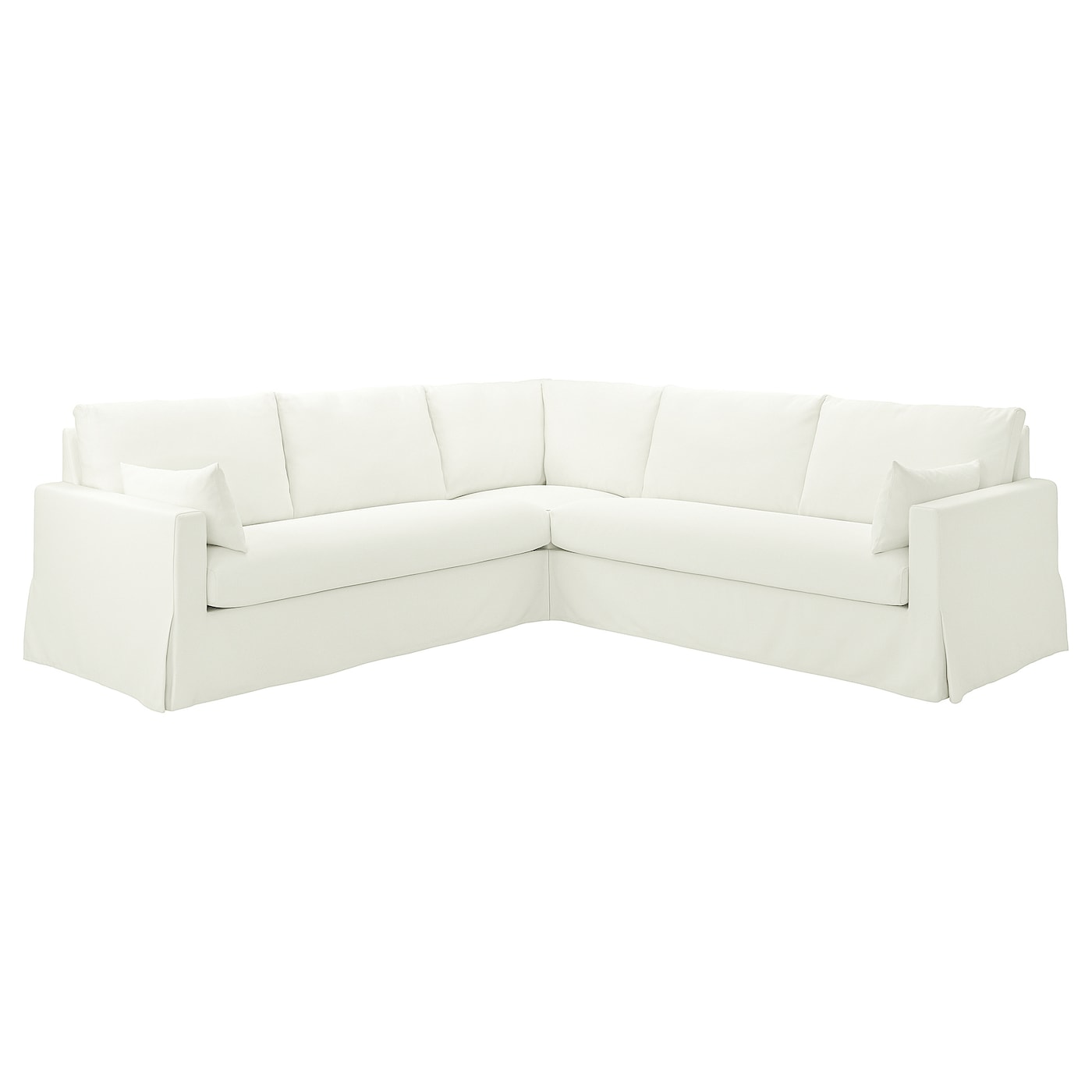 IKEA HYLTARP sofa narożna 4-osobowa, Hallarp biały, Wysokość podłokietnika: 63 cm