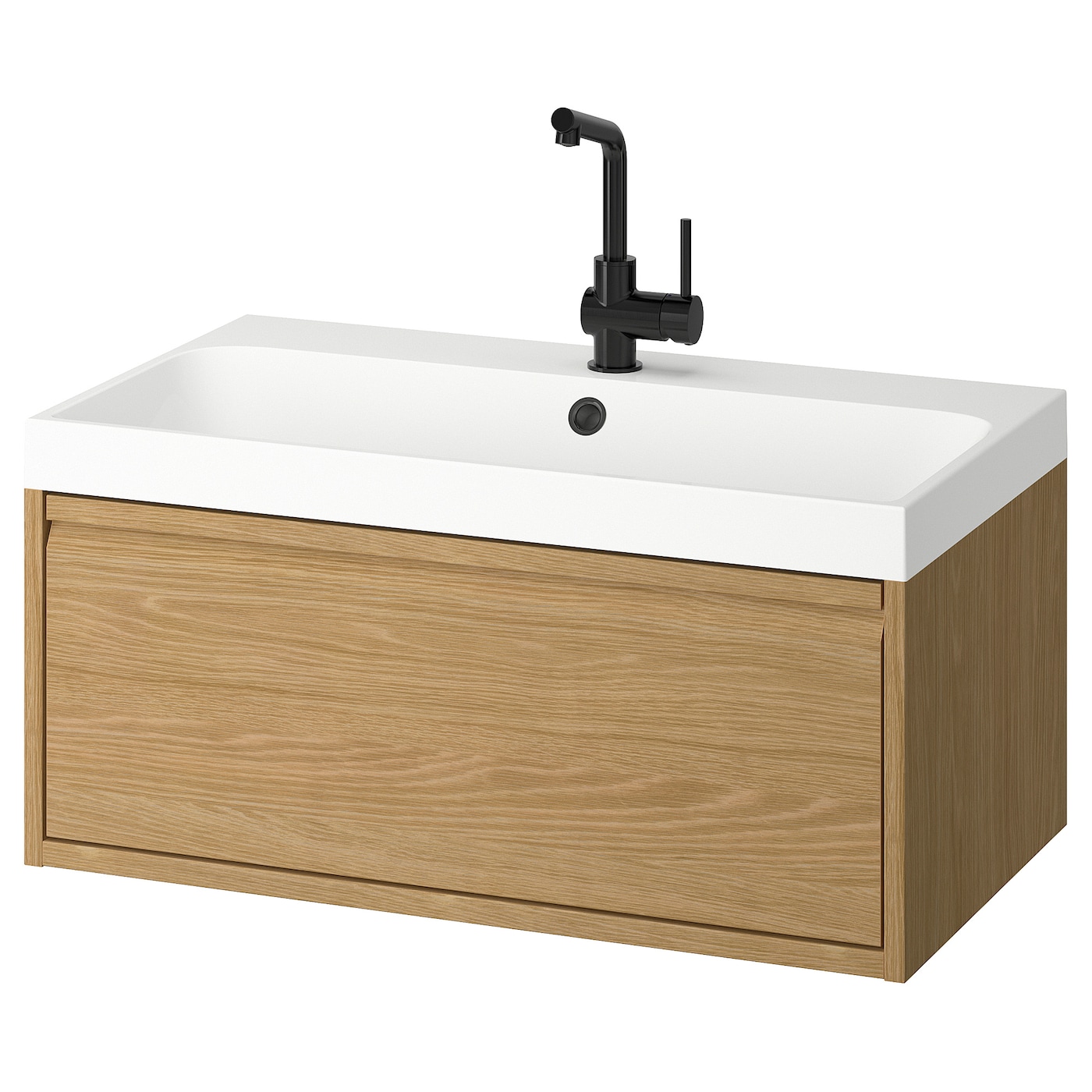 IKEA ÄNGSJÖN / BACKSJÖN szaf umyw z szufladą/umyw/bateria, imit. dębu, 80x48x39 cm