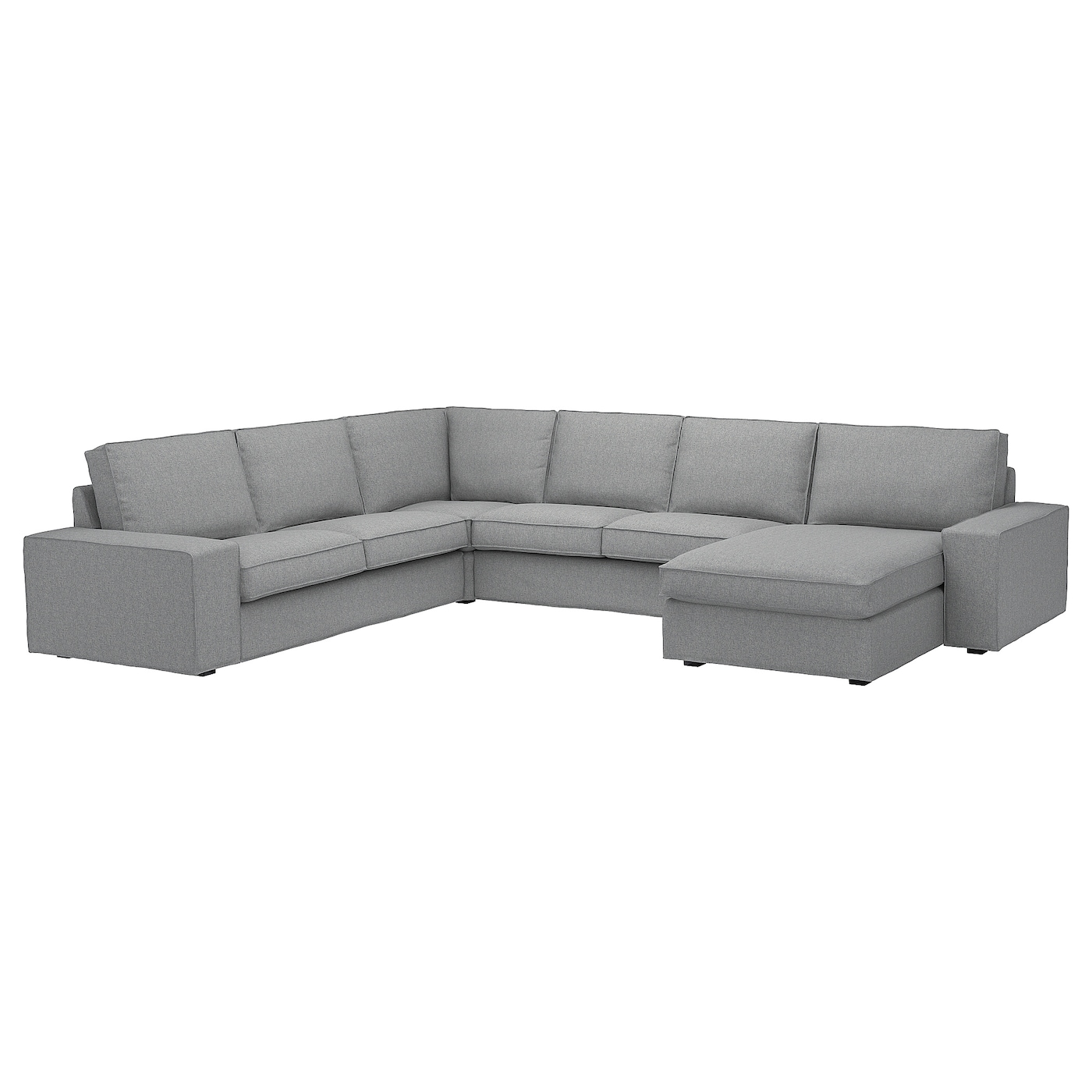 IKEA KIVIK narożna sofa 5o z szezl, Tibbleby beżowy/szary, Głębokość szezlonga: 163 cm