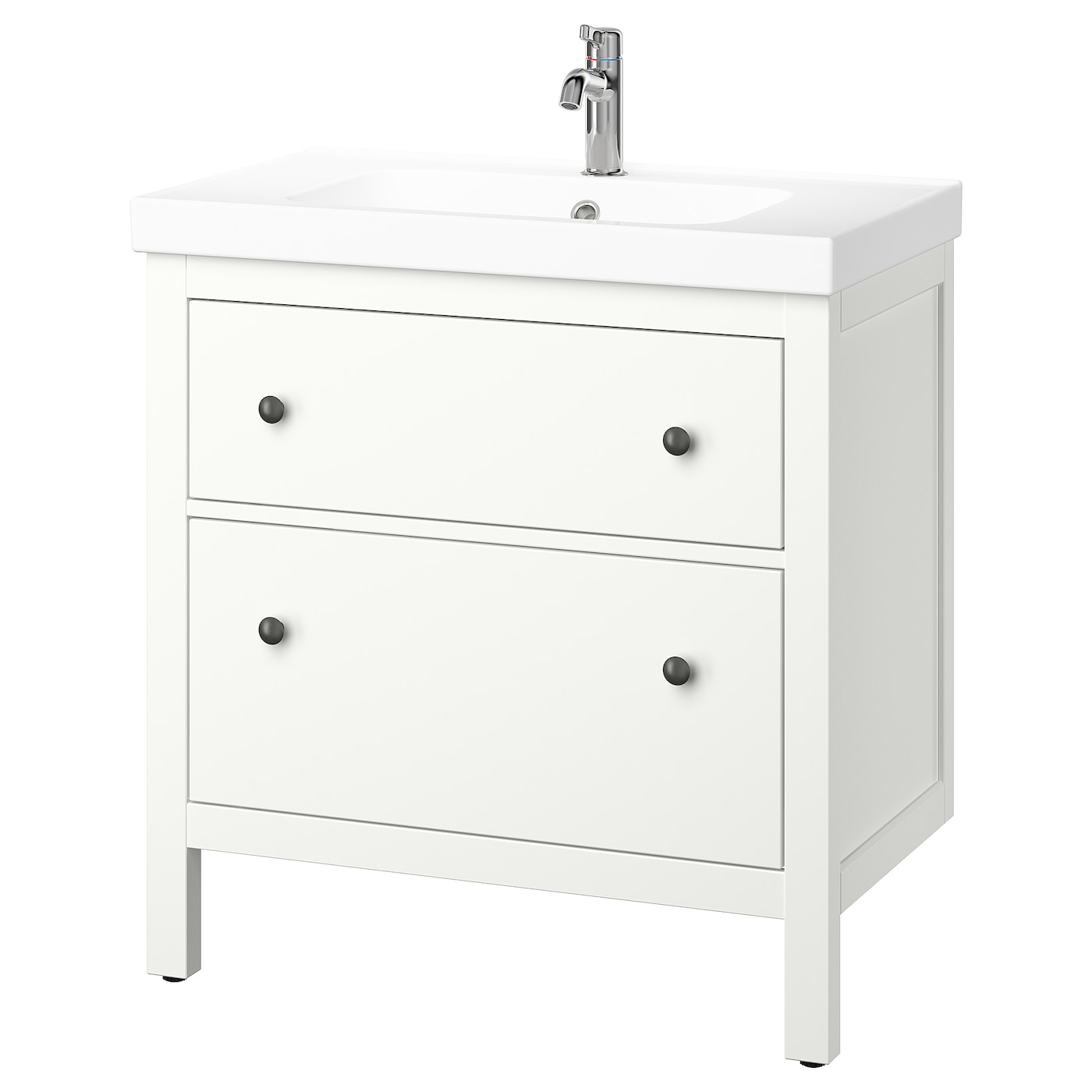 IKEA HEMNES / ORRSJÖN szaf umyw z szufladami/umyw/bateria, biały, 82x49x89 cm