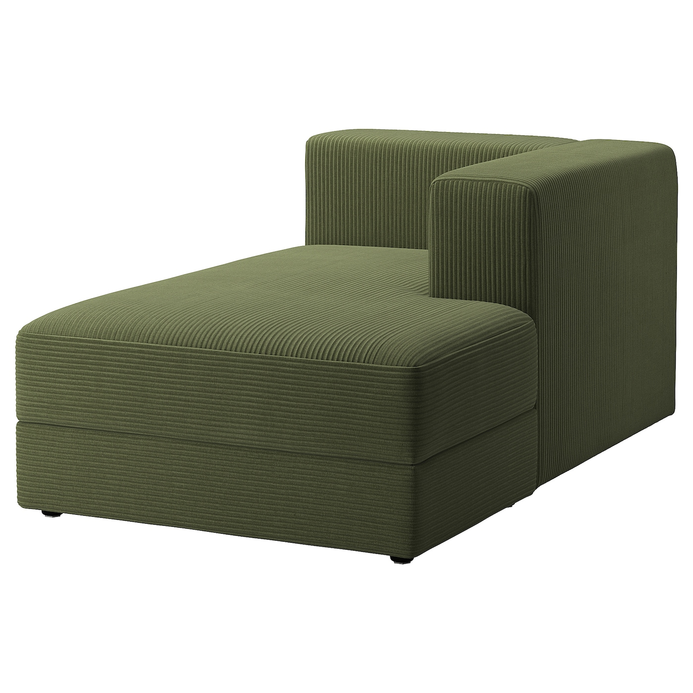IKEA JÄTTEBO moduł szezlonga, prawy, z podłokietnikiem/Samsala ciemny żółto-zielony, Szerokość: 95 cm
