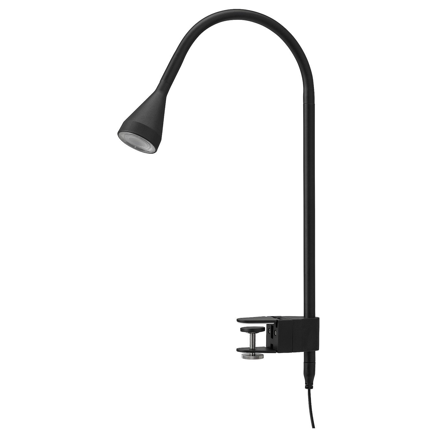 IKEA NÄVLINGE reflektor LED z klamrą, ścienny, czarny, Strumień światła: 220 lm