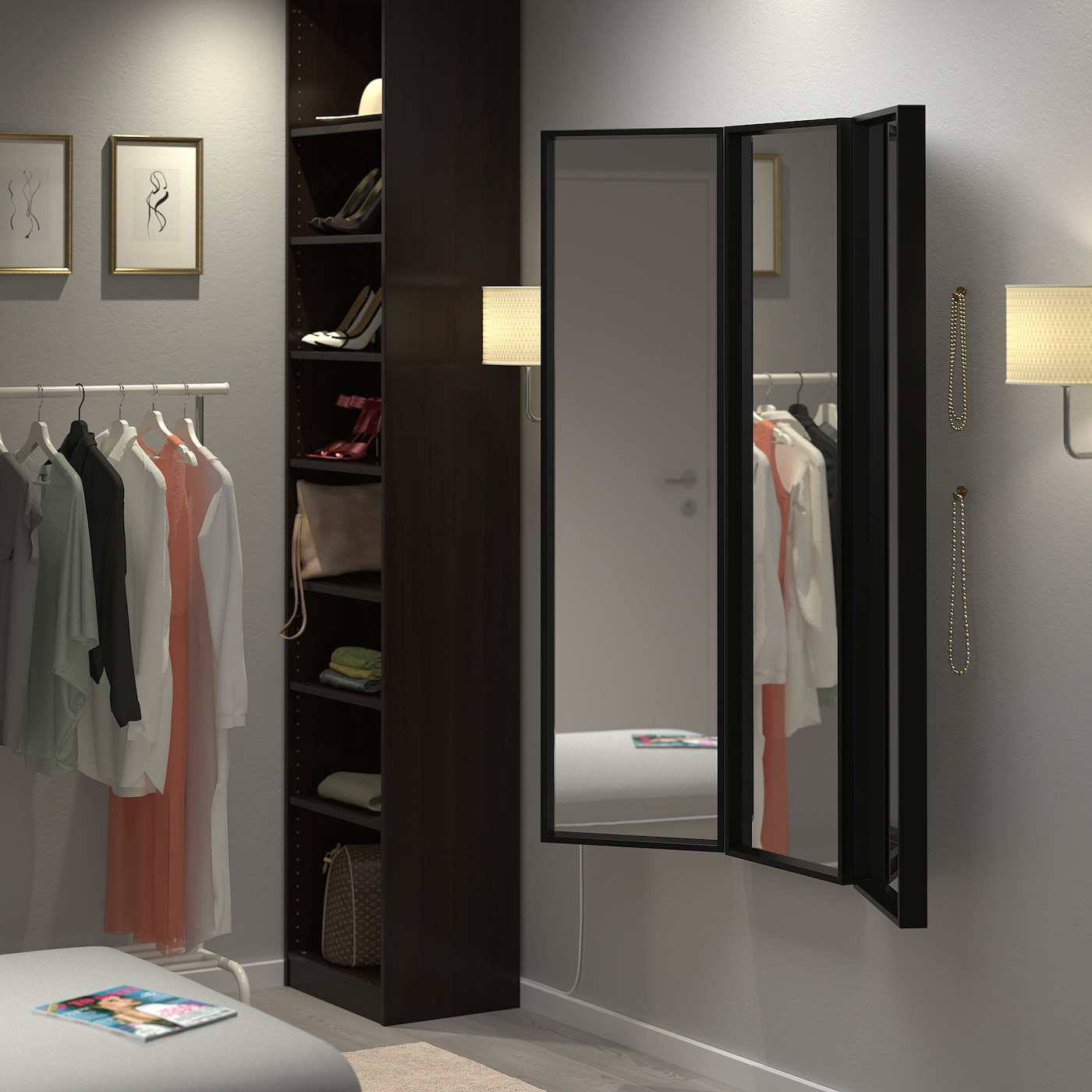 IKEA NISSEDAL kombinacja luster, czarny, 130x150 cm