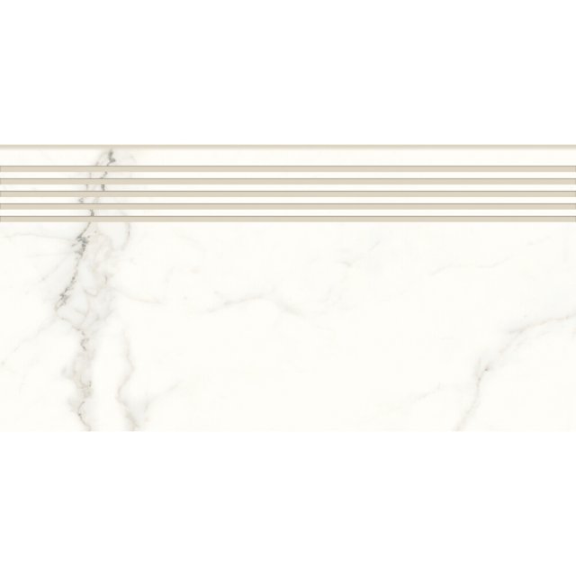 Gres szkliwiony stopnica CALACATTA MILD white satin 29,8x59,8 gat. I