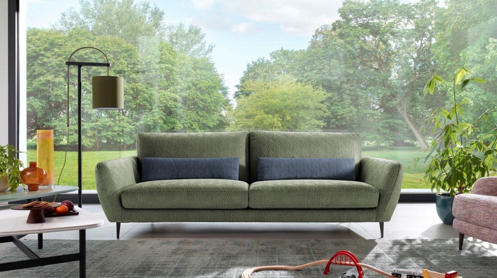 Sofa tapicerowana zielona Saint Germain mała