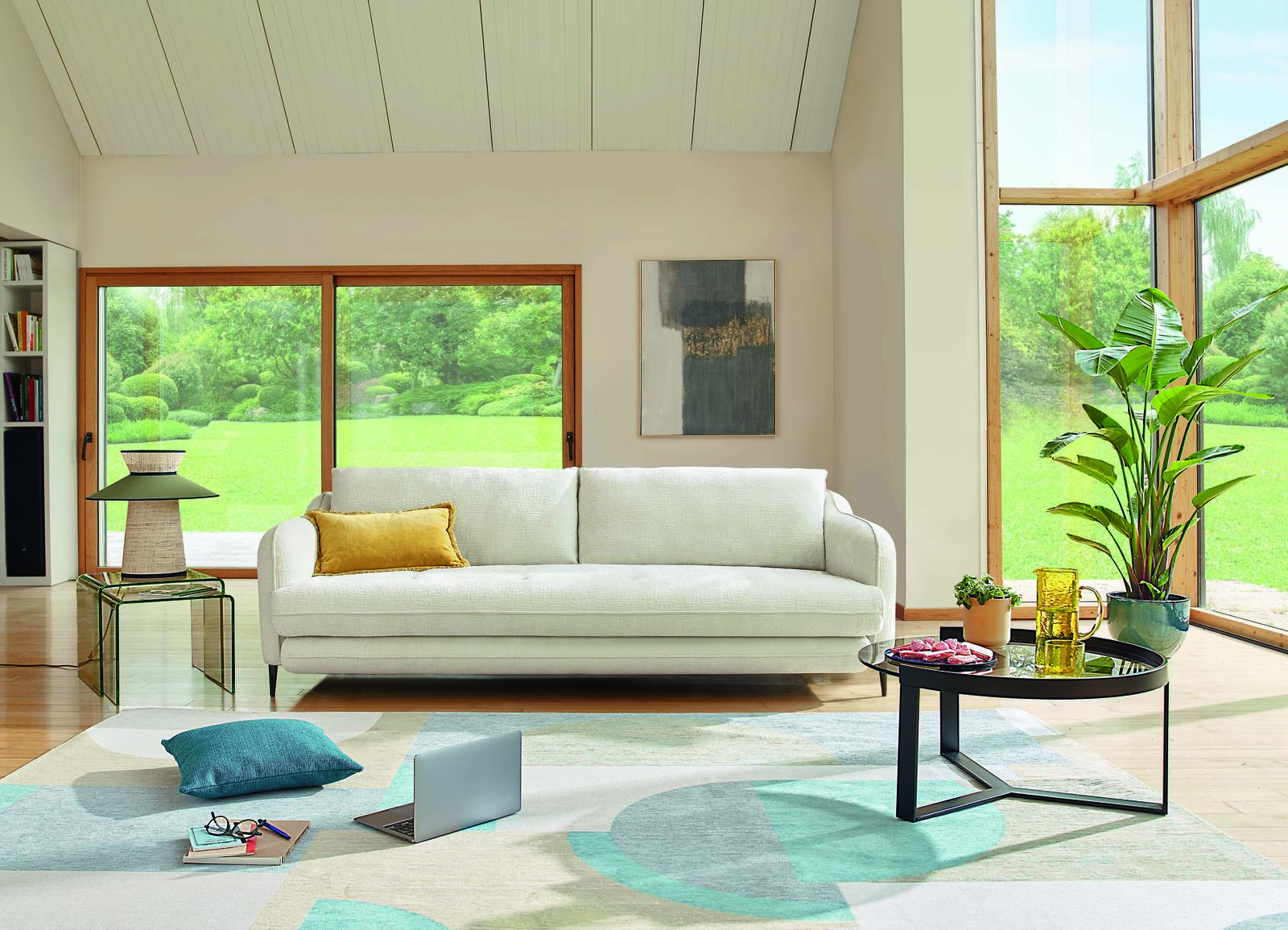 Sofa rozkładana Jade kremowy