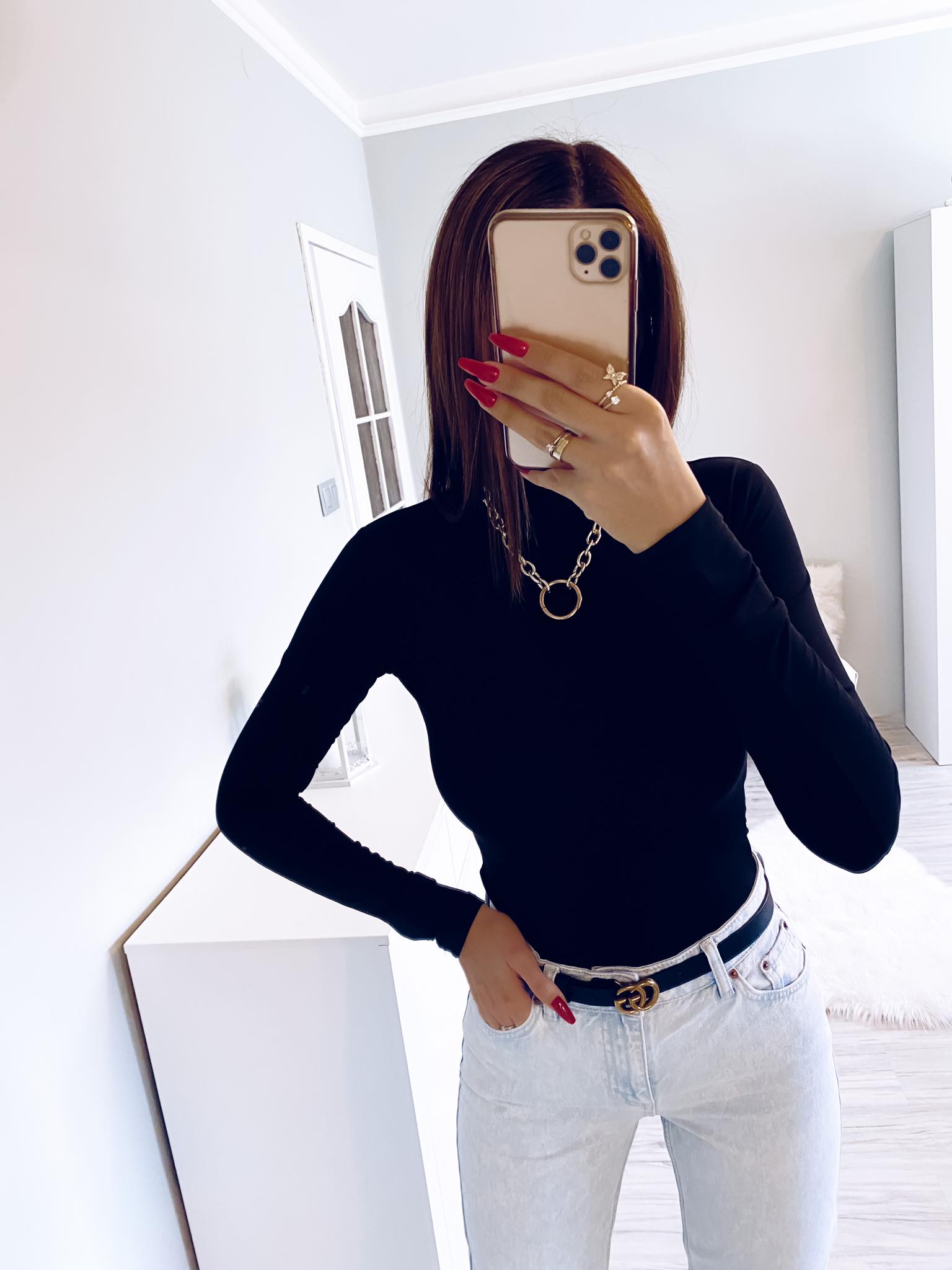 Body damskie długi rękaw półgolf Pau B041