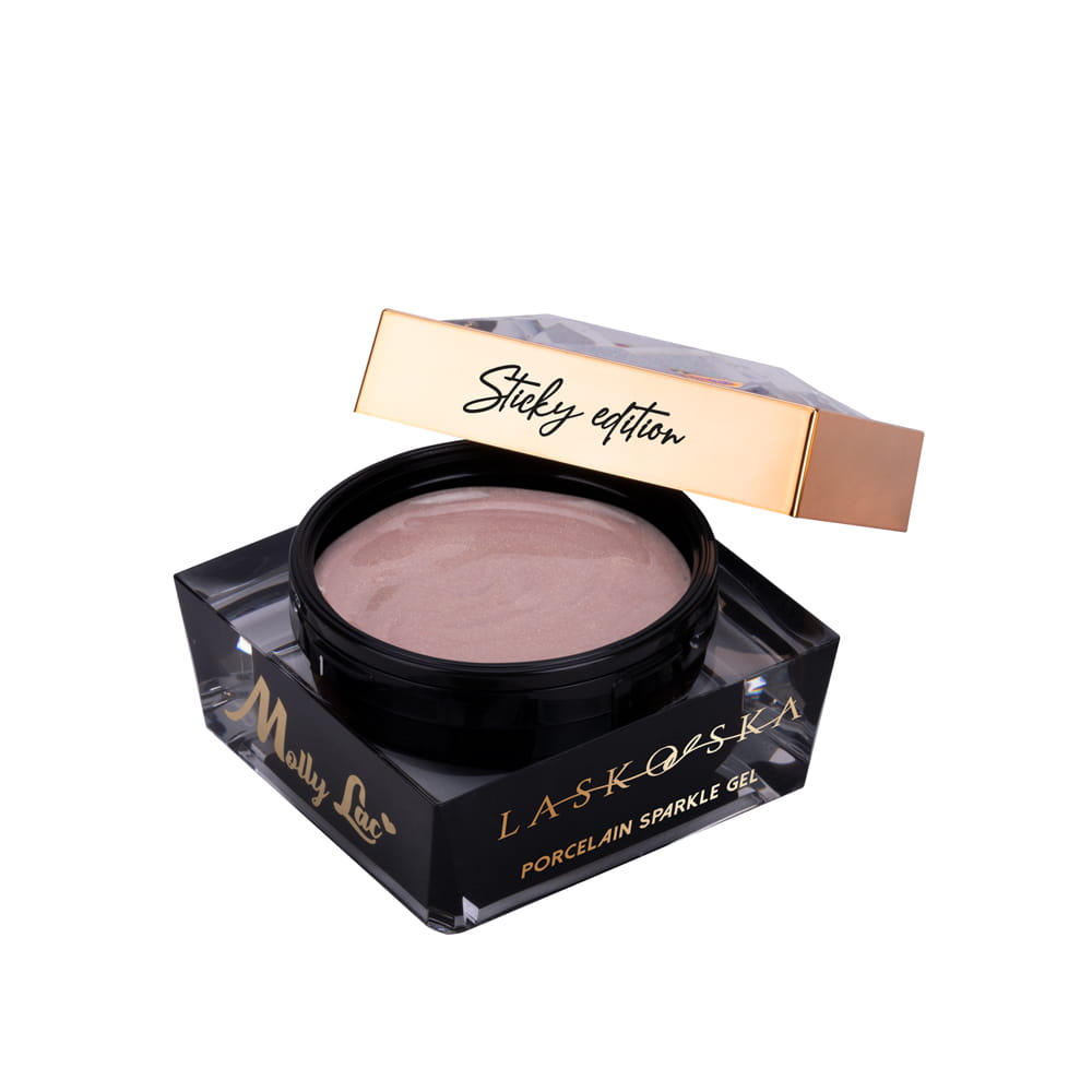 Żel budujący do paznokci Porcelain Sparkle Gel Sticky Edition Laskovska Dirty Pink MollyLac 15 g