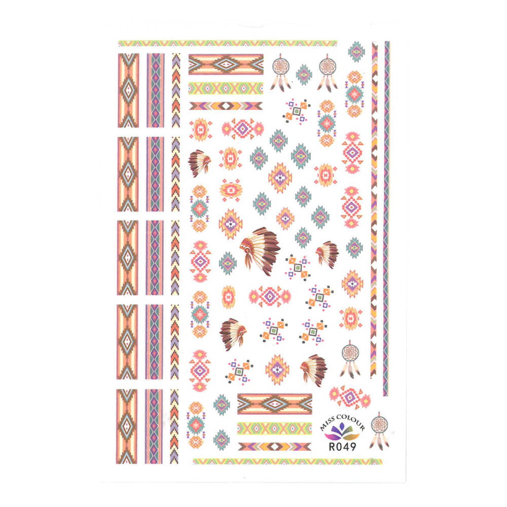 Naklejki do paznokci cienkie wzory ornamenty R049