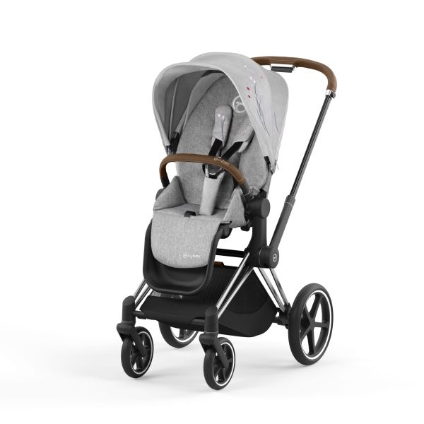 Cybex ePriam Fashion Collection - wózek spacerowy z napędem elektrycznym-Koi Crystallized-Chrome z czarną rączką