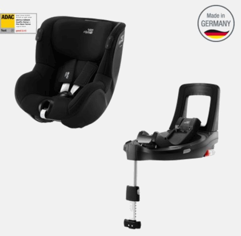 Britax Romer, Dualfix iSense - fotelik samochodowy z bazą Flex Base iSense dla dzieci od 61 do 105 cm wzrostu, do 18 kg-Space Black