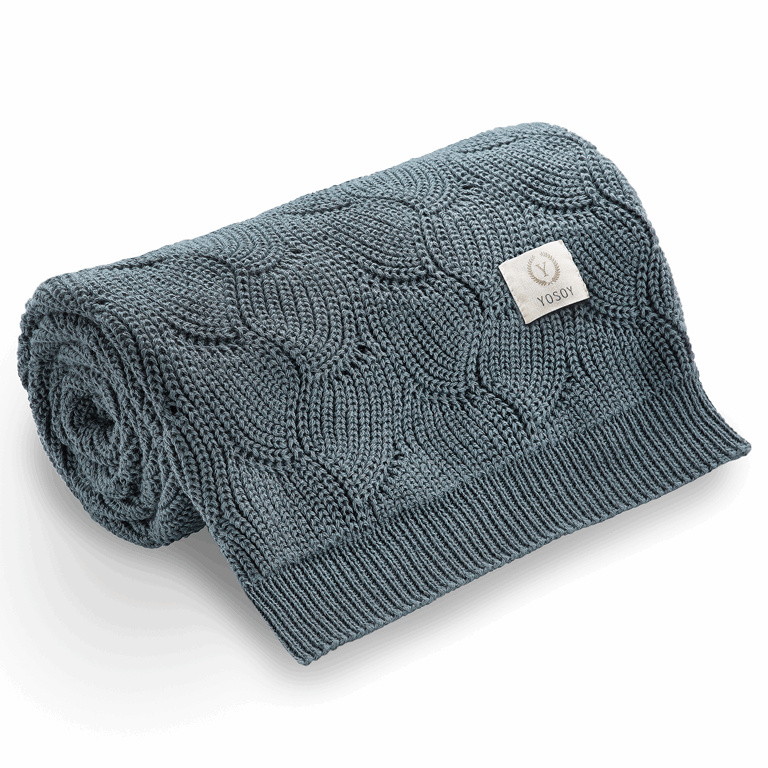 Yosoy Kocyk Waves eco cotton - 100 x 80 cm-Petrol