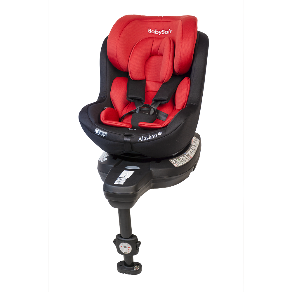 BabySafe Alaskan - fotelik obrotowy od urodzenia do 105 cm wzrostu-Czerwono-Czarny