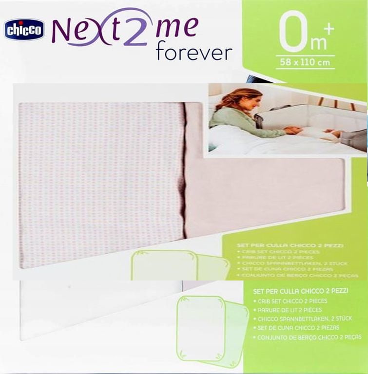 Chicco, Prześcieradełko do Next2Me Forever - 2 szt-Pink Pois