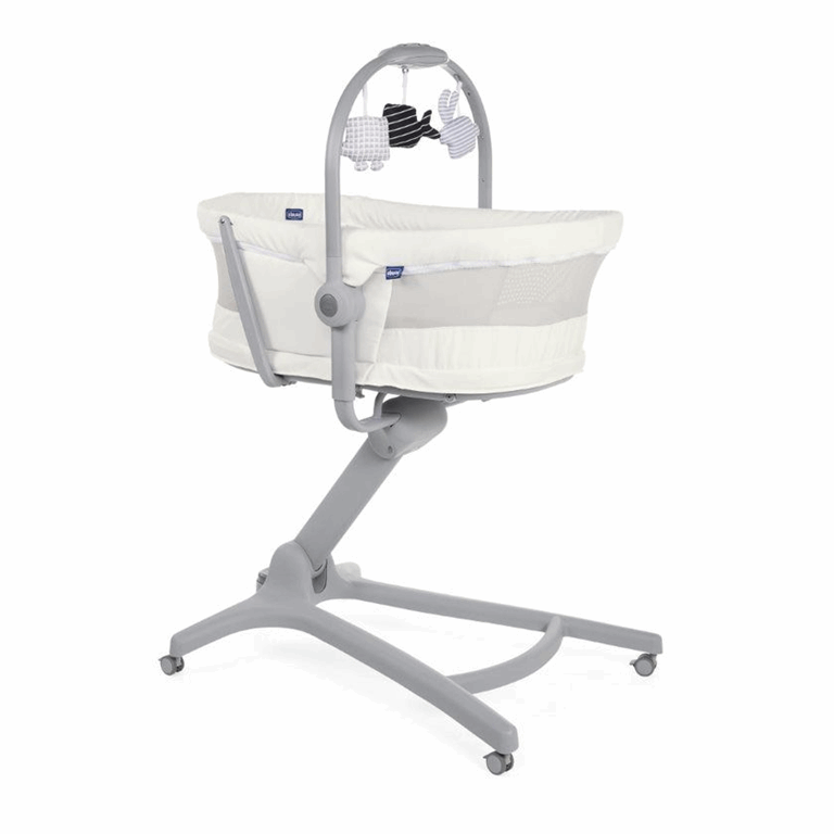 Chicco, Baby Hug 4w1 Air - łóżeczko, leżaczek, fotelik i krzesełko w jednym -White Snow