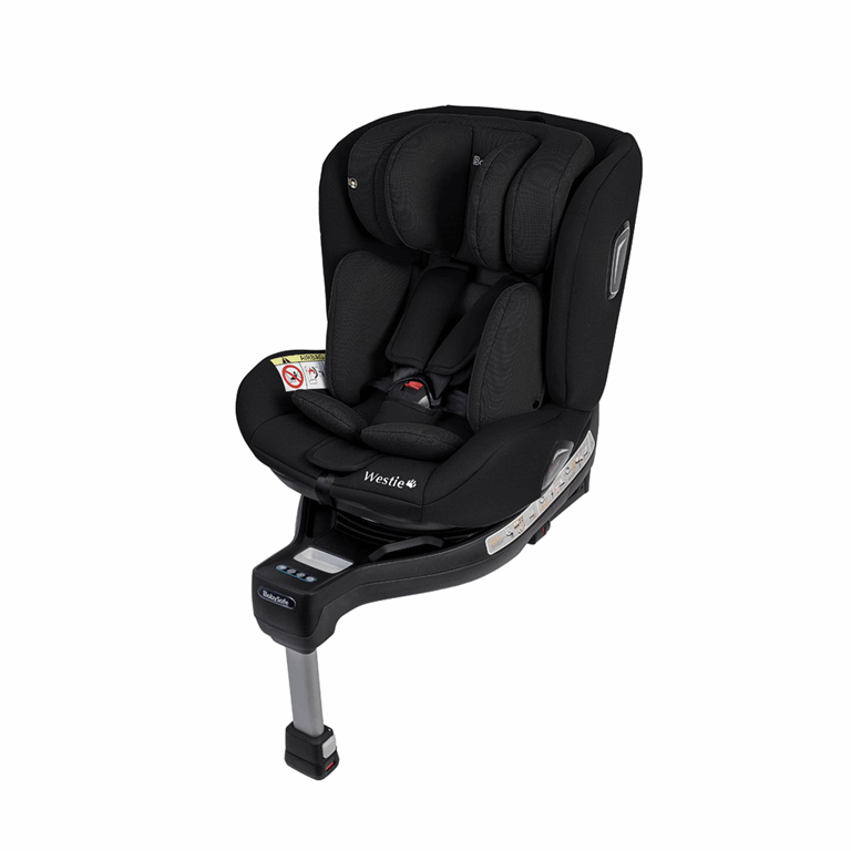 BabySafe Westie I-size - multimedialny, obrotowy fotelik samochodowy 0-4 lata, 0-18 kg, 40-105 cm-Czarny