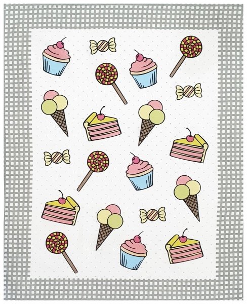 Ścierka kuchenna Grecja 50x65cm 100% bawełna wz. Słodycze Szare