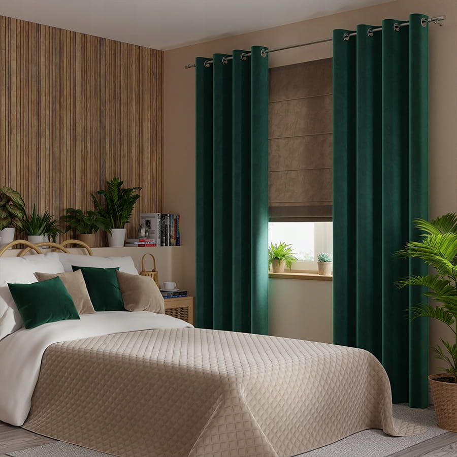 VELVI Zasłona gotowa na przelotkach 250x140 szmara - elegancka dekoracja