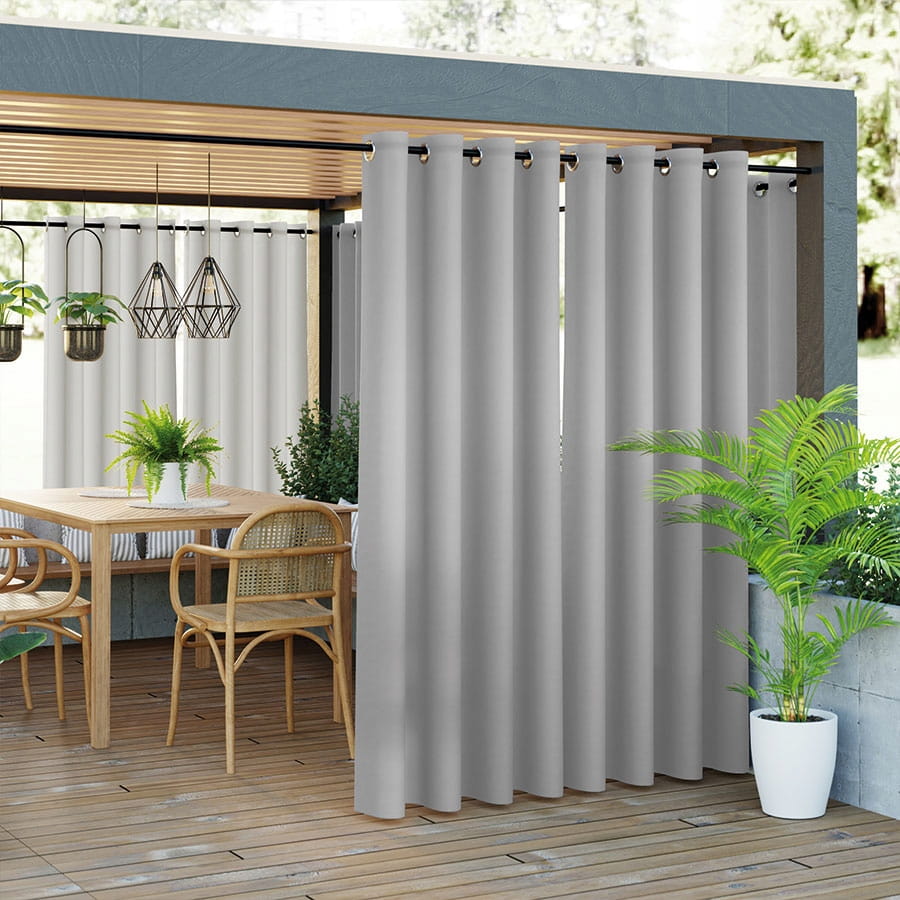 Zasłona gotowa Gardenia na przelotkach 200x140cm Szara ZASŁONY NA ALTANĘ