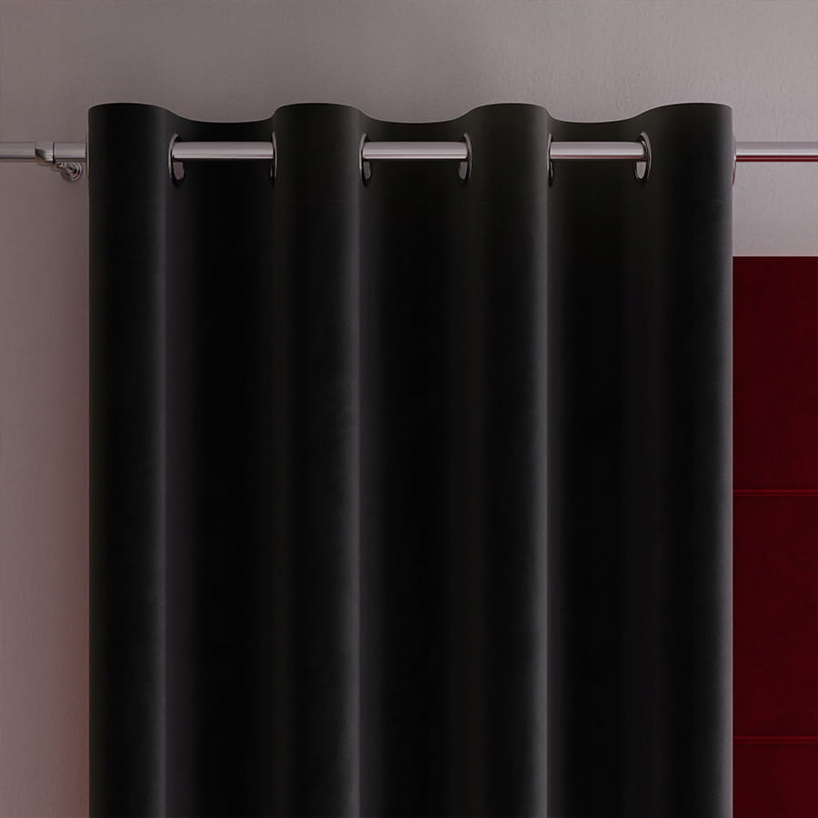 VELVI Zasłona gotowa na przelotkach wys. 240x140cm kolor czarny welur