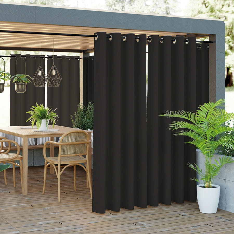 Zasłona gotowa Gardenia na przelotkach wys. 240x140cm Czarna NA TARAS