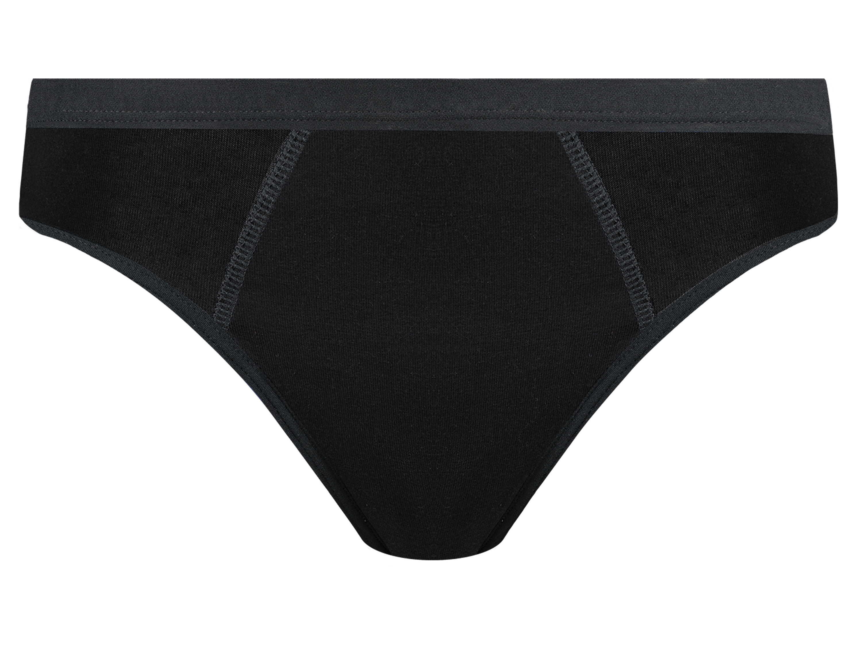 Majtki menstruacyjne damskie z bawełny organicznej, czarne 48/50