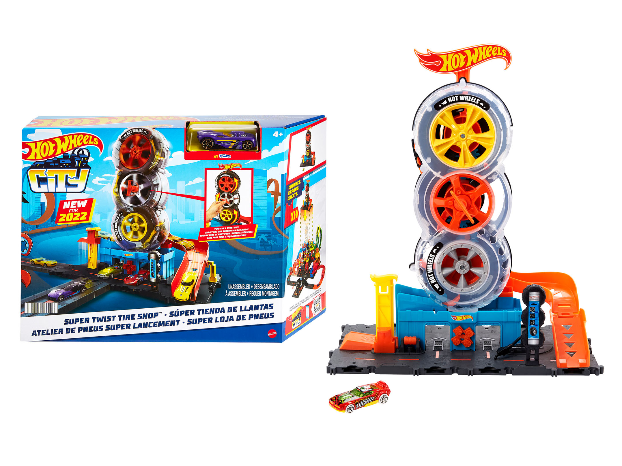 Hot Wheels Zestaw City Super Tire Shop, z 1 autkiem