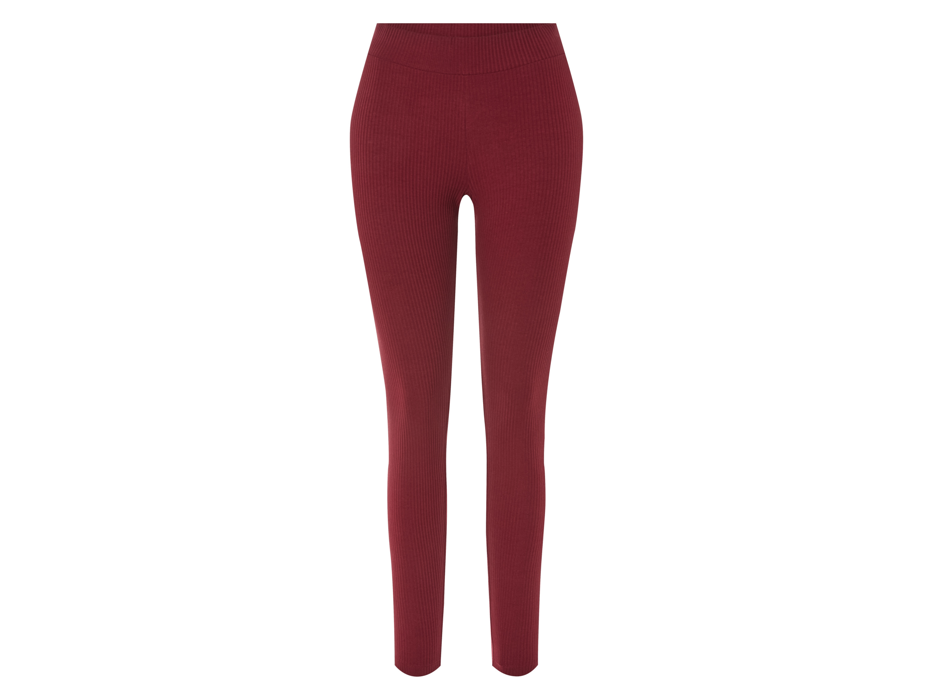 esmara Prążkowane legginsy damskie z bawełną XS 32/34, Bordowy