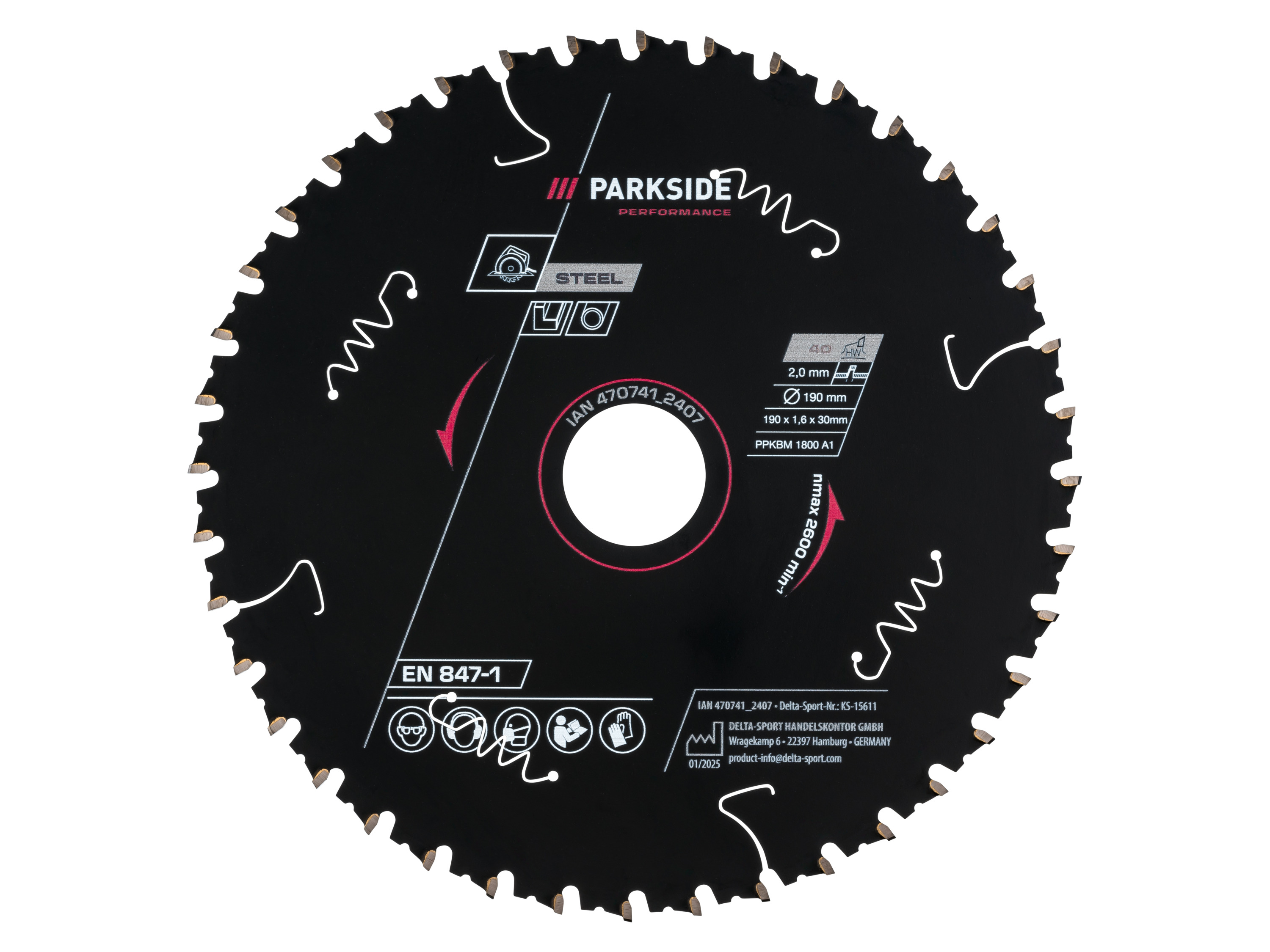 Parkside Performance Tarcza do piły z węglikami spiekanymi, 190 mm Stal