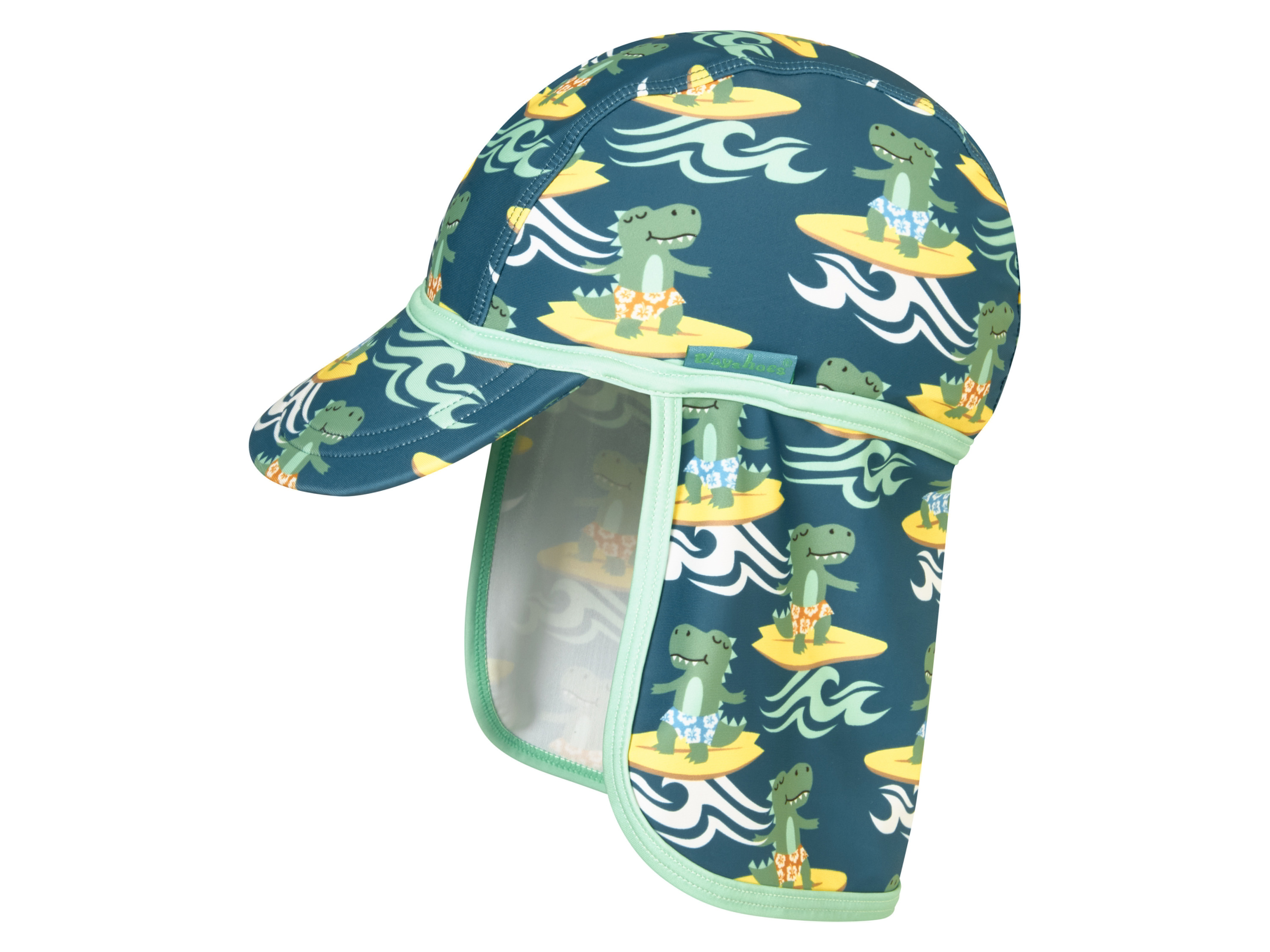 Playshoes Czapka kąpielowa dla dzieci, szybkoschnąca, ochrona UV surfer-dino, 52-53