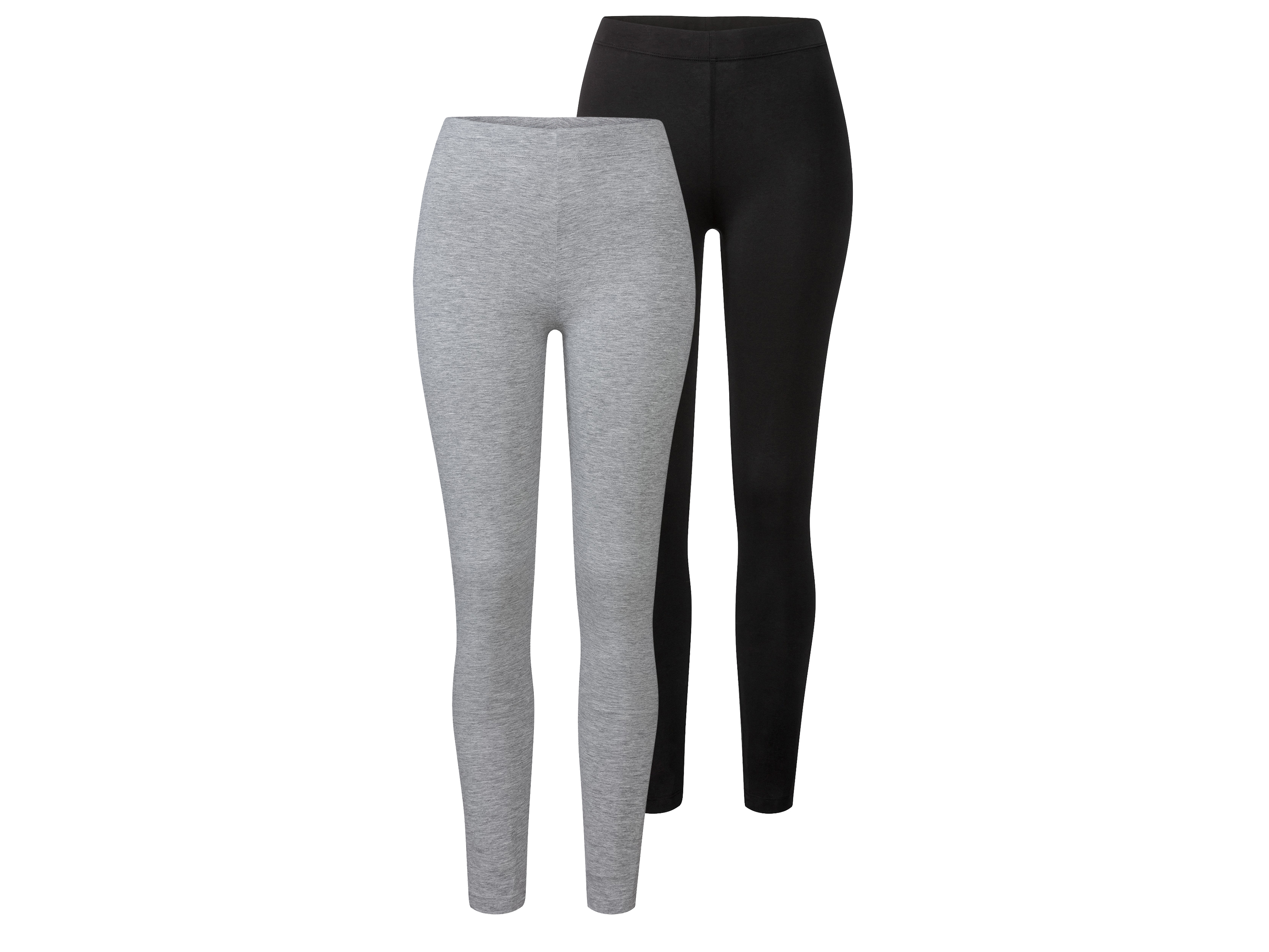 esmara Legginsy damskie z bawełną, 2 pary Xl48/50, Czarny/szary