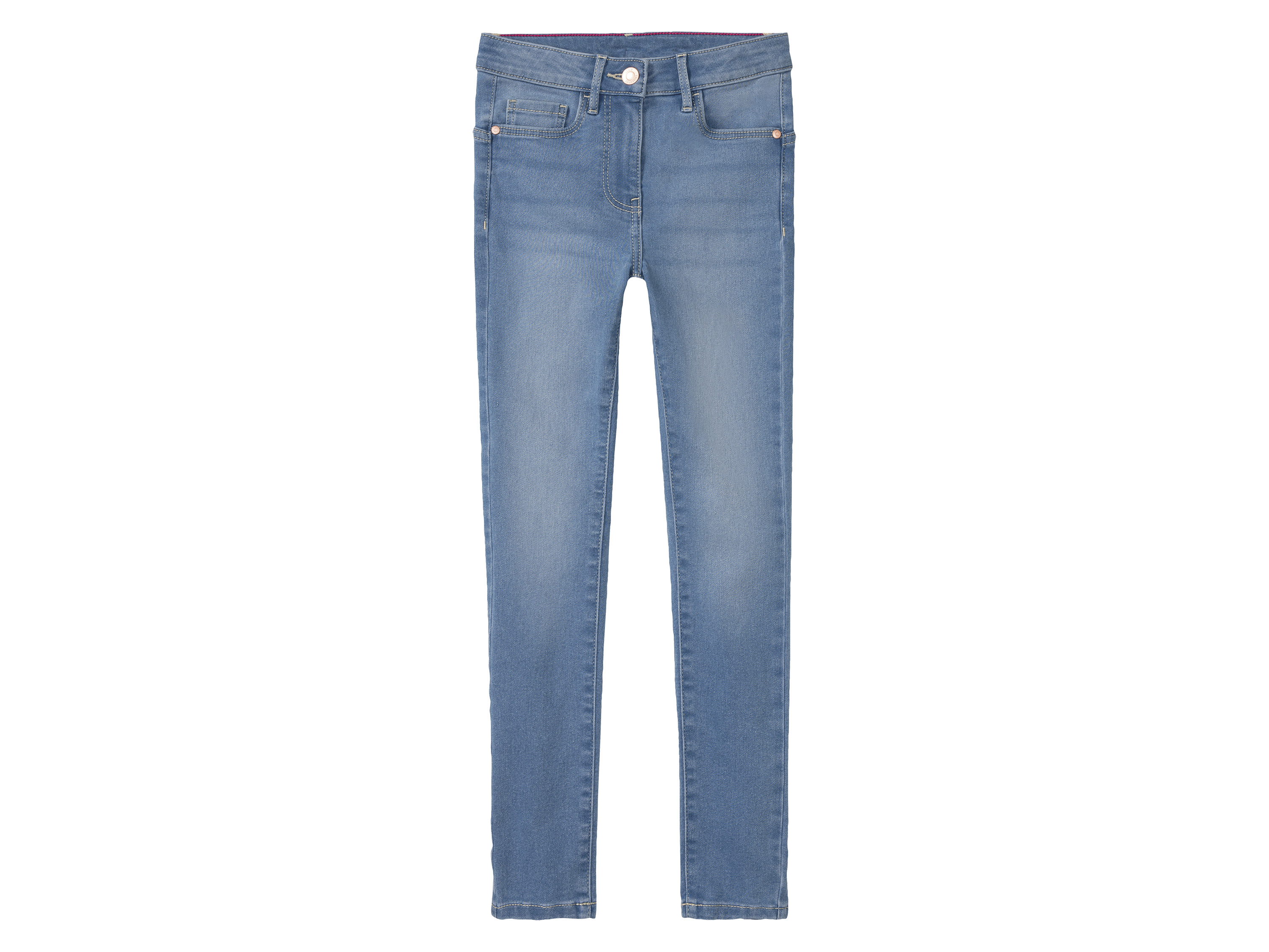 pepperts! Jeansy dziewczęce z wysokim stanem, super skinny fit 140, Jasnoniebieski
