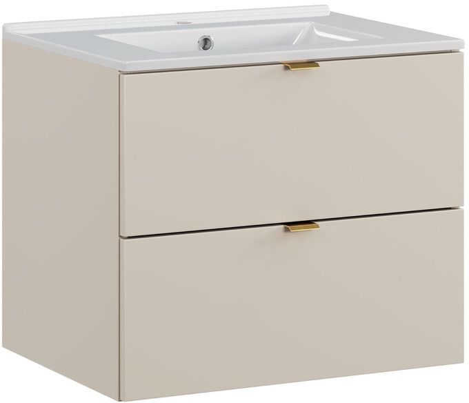 Darmowa Dostawa - Umywalka z szafką 60 cm beżową Comad Dalia Cashmere SETDC60CMUMLAVAWH
