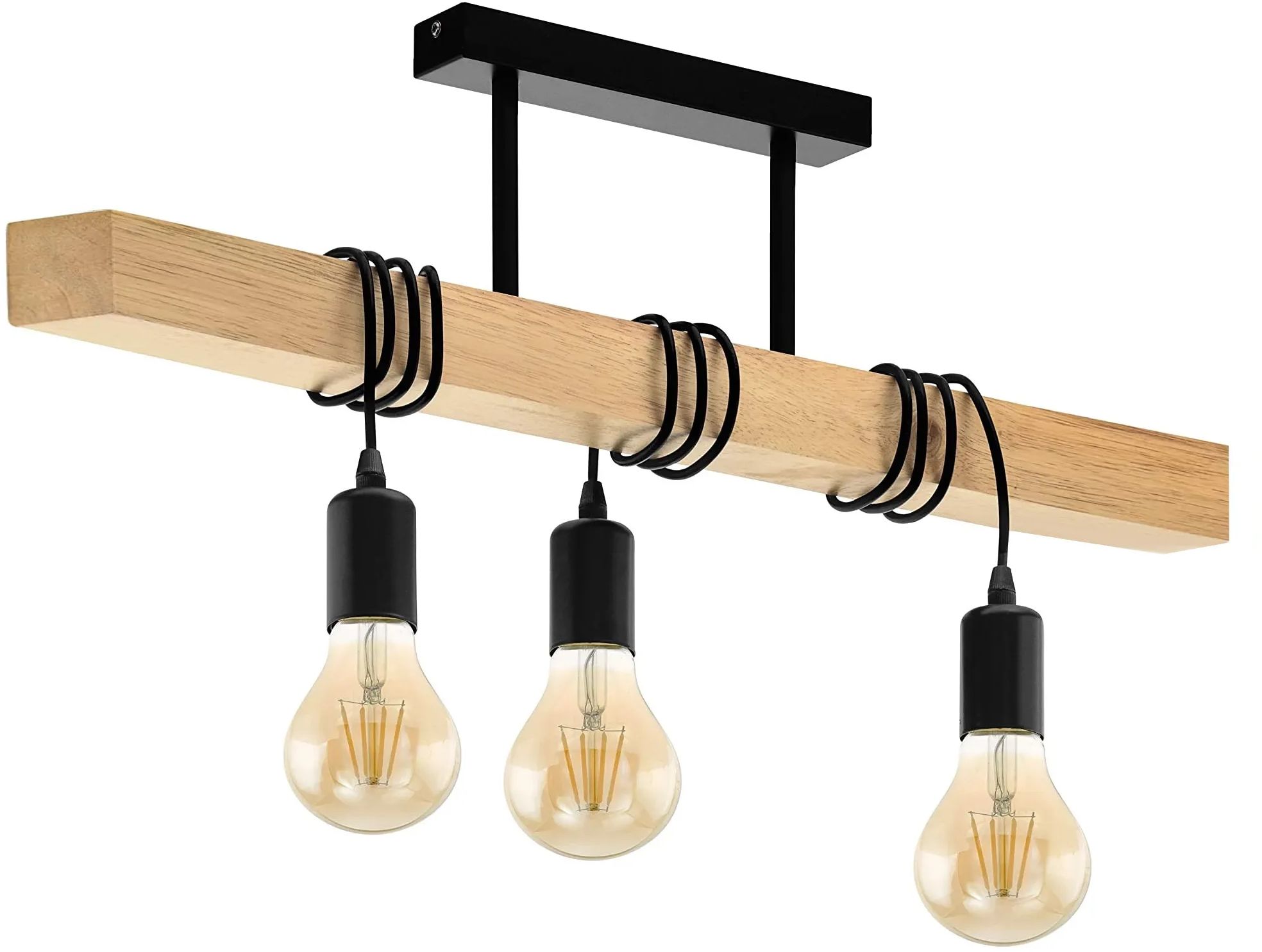 Darmowa Dostawa - Lampa wisząca 3x60 W czarna-drewno TooLight Boho OSW03242