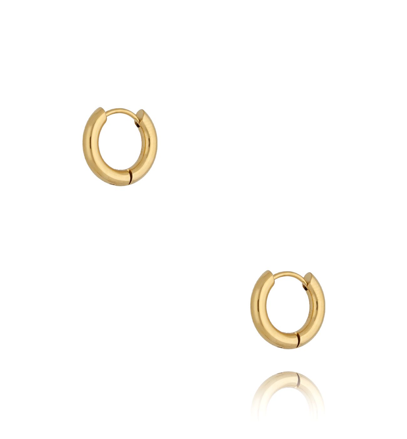 Kolczyki pozłacane kółka małe II Basic Hoop - By Dziubeka