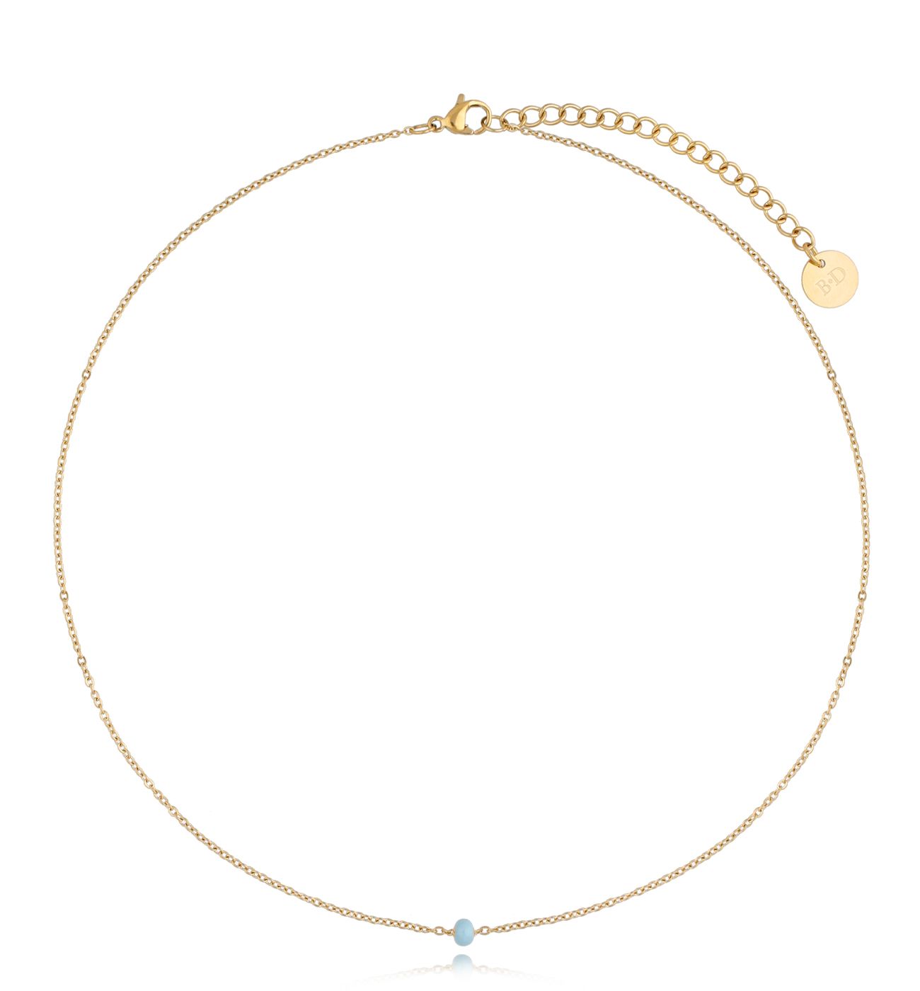 Naszyjnik z niebieską emalią Enamel Ball NSA0535
