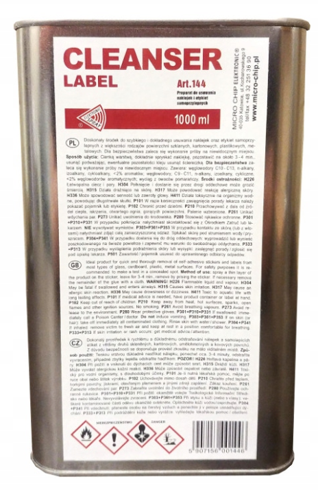 MICRO-CHIP ZMYWACZ ETYKIET, KLEJU 1L - Petrostar