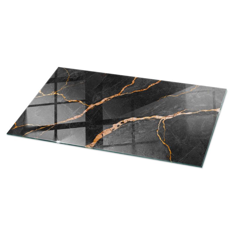 Blat szklany Tulup 140x70 cm Marmurowy wzór z żyłami 1 szt.