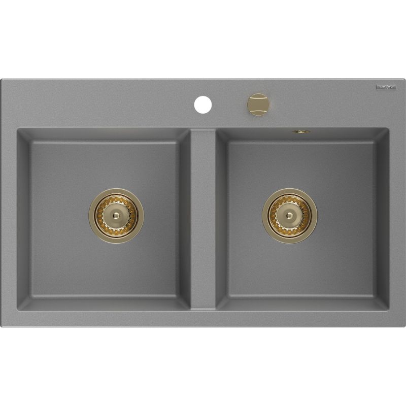 Zlewozmywak wpuszczany Mexen Hektor 2-komorowy szary 800x490 mm - 6521802000-71-B 1 szt.