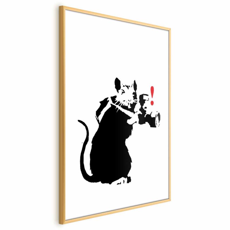 Plakat Artgeist Szczur fotograf 40x60 cm z ramą złotą 1 szt