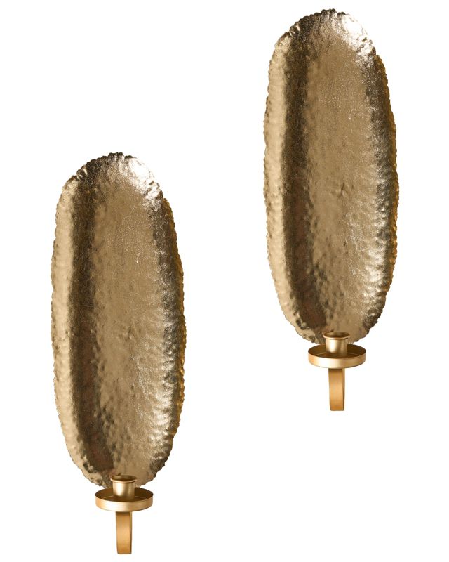 Zestaw 2 świeczników Feijo Metal 44 cm Złoty 1 par.