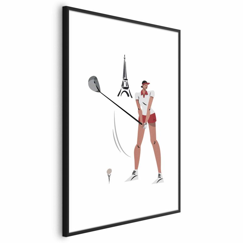 Plakat Artgeist Francuska golfistka 21x30 cm z ramą czarną 1 szt
