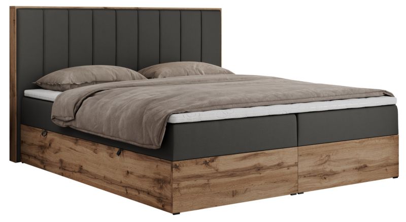 Łóżko kontynentalne MKS Meble BELLISSIMO 180x200 H4 ciemnoszary ekoskóra 1szt.