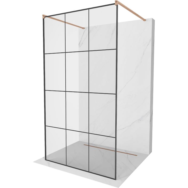 Ścianka prysznicowa Mexen Kioto czarny wzór 110x200 cm 800-110-002-65-77 1 szt.