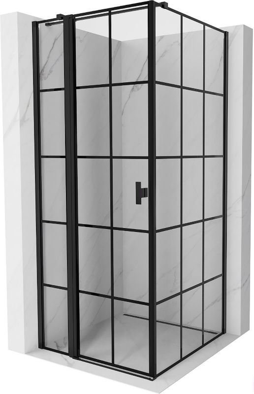 Kabina prysznicowa Mexen Mist T czarna kratka 85x85 cm lewa 1 szt.