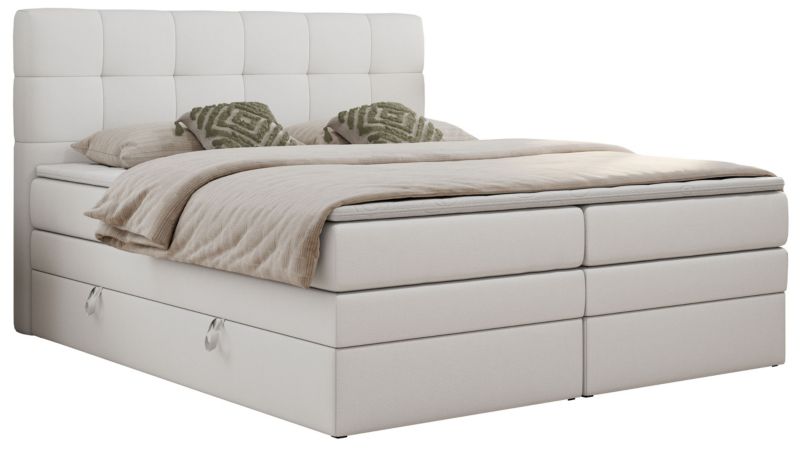 Łóżko kontynentalne MKS Meble LUKA KING 180x200 H3 Biały ecoskóra 1szt.