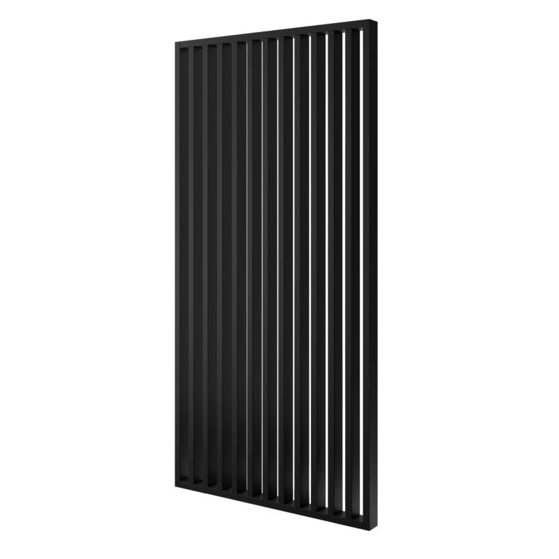 Ścianka z lameli - Gotowy zestaw - szerokość 107 cm - LAMELE3D - Czarny Mat - 1 szt.