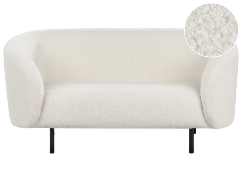 Sofa dwuosobowa boucle biało-czarna Loen 1 szt.